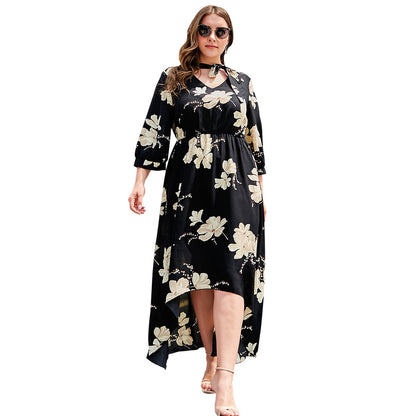 Irregular plus size dress