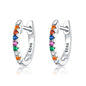 Real gold earrings with zircon single row diamond earrings