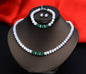 Agate Pearl Necklace Bracelet Ear Stud Set