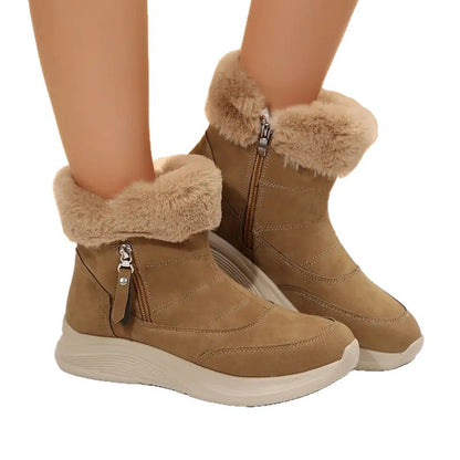 Womens Winter Snow Boots With Cozy Fleece Lining