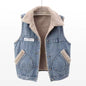 Lamb Wool Denim Cotton-padded Waistcoat Women