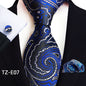 Paisley Tie Square Scarf Pocket Square Cufflinks Three-piece Set