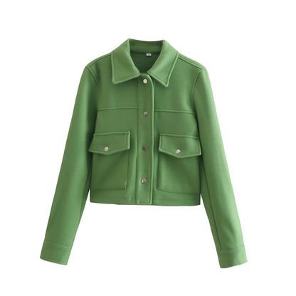All-matching Turn-down Collar Long Sleeve Soft Blazer Jacket