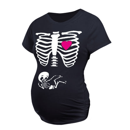 Spoof round neck maternity dress