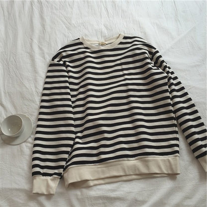 Striped Sweater Women Japanese Loose Student Blouse Women