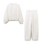 Flannel Sweater Elastic Waist Casual Straight Pants