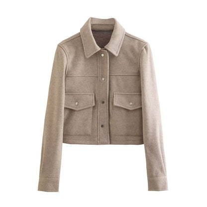 All-matching Turn-down Collar Long Sleeve Soft Blazer Jacket