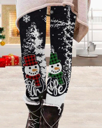 Fashion Pattern Elastic Leggings Trendy Women