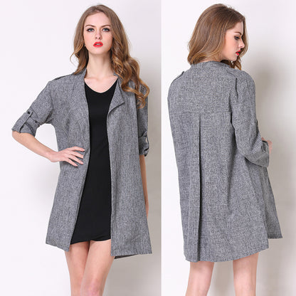 Fashion Loose Plus Size Women's Long-sleeved Windbreaker Women's Jacket
