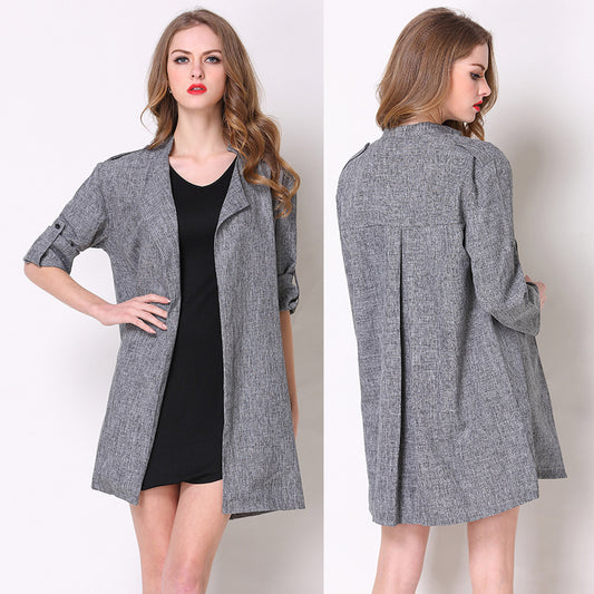 Fashion Loose Plus Size Women's Long-sleeved Windbreaker Women's Jacket