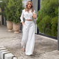 Fashion Loose Cool Top Wide Leg Pants Suit Women
