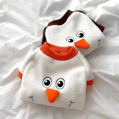 Christmas Funny Transformation Snowman Dog Hoodie