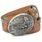 Personality Student Trendy Printing Engraving Smooth Buckle Knife Embossing Belt