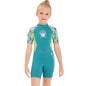 Girl One-pieces Short Sleeve Sunscreen Swimwear
