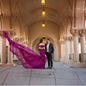 Mercerized Cotton And Chiffon Maternity Fluttering Sleeves Long Dress