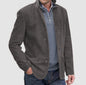 Men's Jacket Winter Stand Collar Button-up Coat Casual Blazer Outerwear Clothing