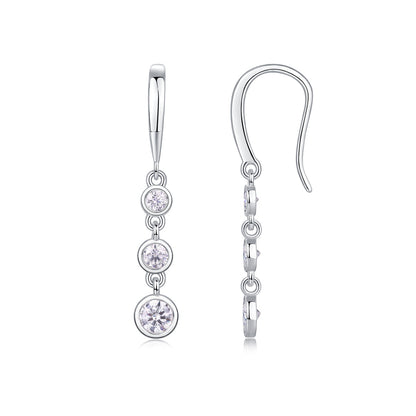Starlight - Earrings Set With Top-quality Moissanite S925 Silver And Platinum-plated Stud Earrings Are Fashionable And Trendy Accessories That Can Be Tested With A Diamond Pen