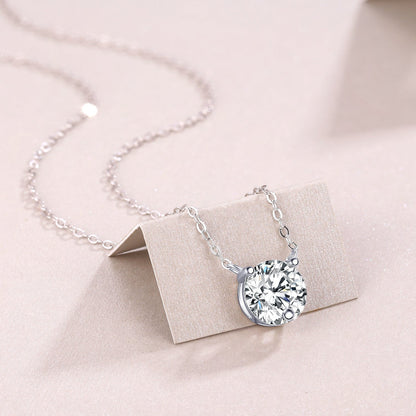 Time Chain - A Fashionable And Light Luxury Jewelry Pendant Necklace Set With Top-quality Moissanite, S925 Silver Plated Platinum