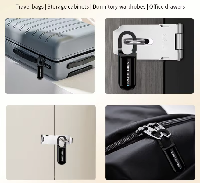 Smart Fingerprint Padlock for Locker Small Rechargeable Fingerprint Lock Keyless Biometric Thumbprint Padlock Locker Suitcase Luggage  Backpack