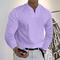 Men's V-neck Breathable Casual Long Sleeve T-shirt
