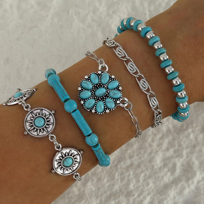 Bohemian Style Turquoise Leaf Bracelet
