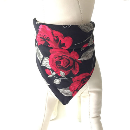 Red rose flower cotton saliva towel