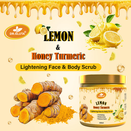 Lemon & Honey Turmeric Body Scrub Lightening Face & Body Whitening Skin Care 500ml