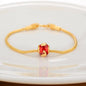 Alluvial Gold Ancient Gold Color Pure Copper Blessing Card Lucky Beads Bracelet