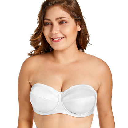 Non-slip strapless bra