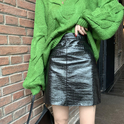 Fashion casual sweater skirt suit