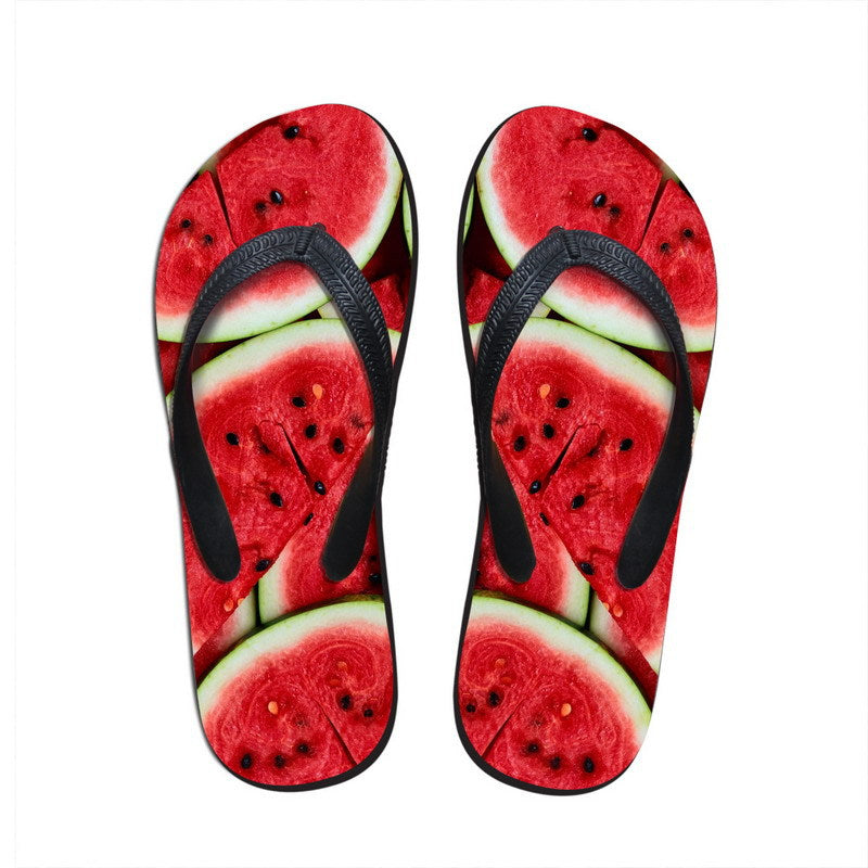 Men Women Customized Picture Summer Fruit Colorful Beach Flip-flops