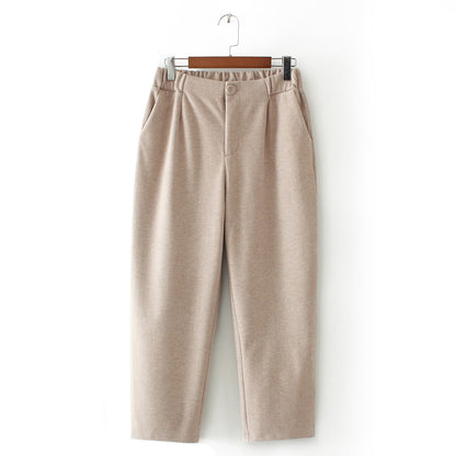 Cropped pants plus size woolen harem pants