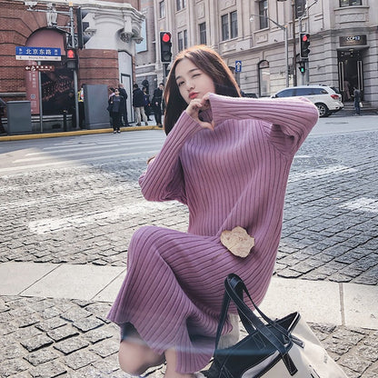 Lazy Wind Mid Length Sweater Skirt Women