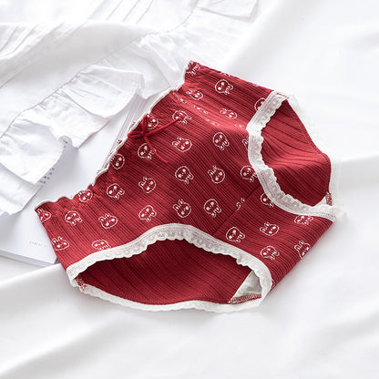 Strawberry Rabbit Fungus Edge Thread Girl Underwear