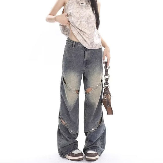 Fashion Retro Wide Leg Jeans For Women