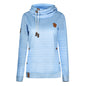 Ladies striped plus velvet sweatshirt