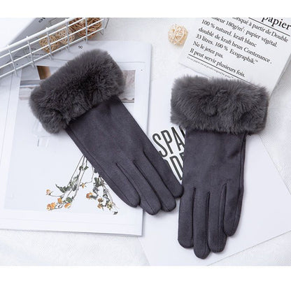 Thermal Touch Screen Fleece-lined Thick Suede Gloves