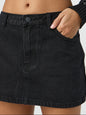 Casual Stretch Washed Denim Short Skirt For Women