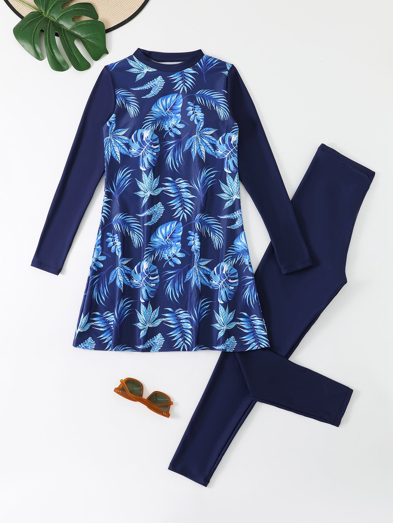 Muslim Women's Long-sleeved Trousers Two-piece Swimsuit