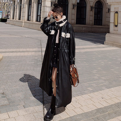 Pu Fur Coat Rabbit Fur Pie Overcoming Cotton Coat Women
