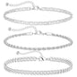 Stainless Steel Cuban Chain Three Piece Set Exquisite Beaded Fried Dough Twists Chain