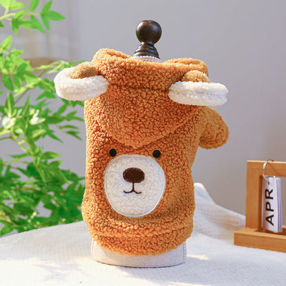 Lambswool Warm And Comfortable Round Bear Hoodie Pet