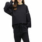 Loose hooded sweater elastic waist pants casual ins super fire sports suit women
