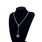 Fashionable Blue Sparkling Diamond Heart Pendant Necklace