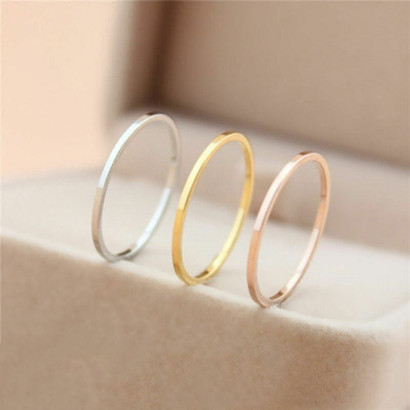 Stylish Glossy Fine Circle Couple Simple Simple Bracelet Ring