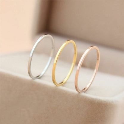 Stylish Glossy Fine Circle Couple Simple Simple Bracelet Ring