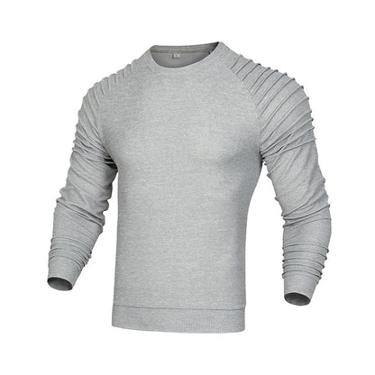 Men's Long-sleeved Shoulder Pleated Sweater