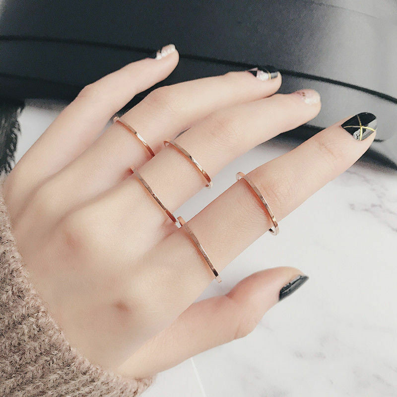 Stylish Glossy Fine Circle Couple Simple Simple Bracelet Ring