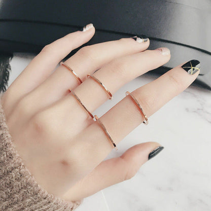Stylish Glossy Fine Circle Couple Simple Simple Bracelet Ring