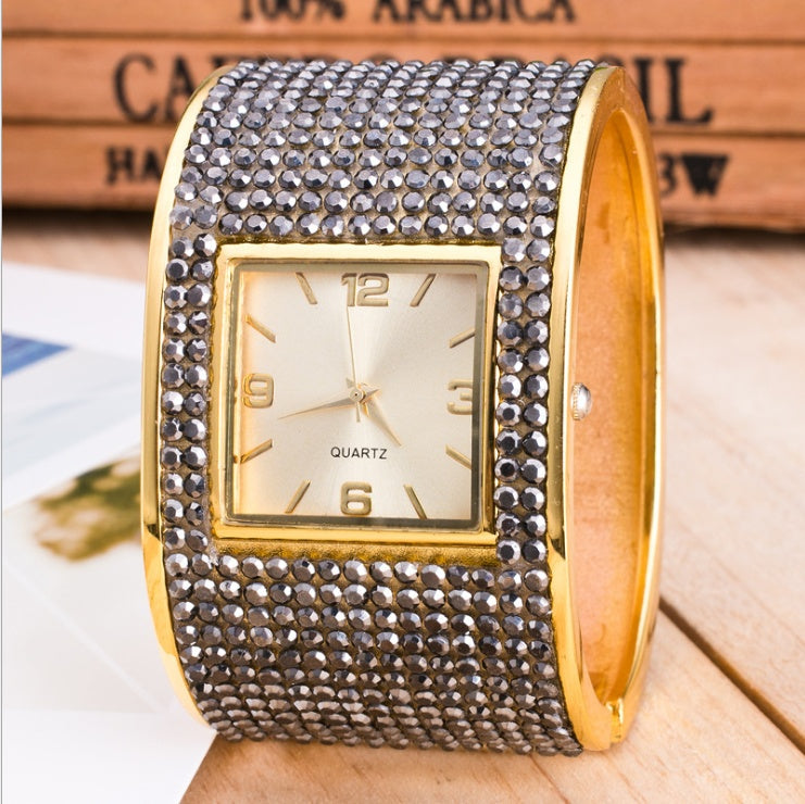 Diamond-studded fashion watch